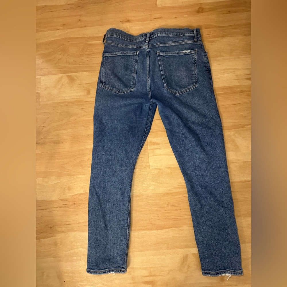 AGOLDE Button Fly High Rise Slim Nico Shoreline Distressed Tear Jeans Size 31 - Picture 2 of 8